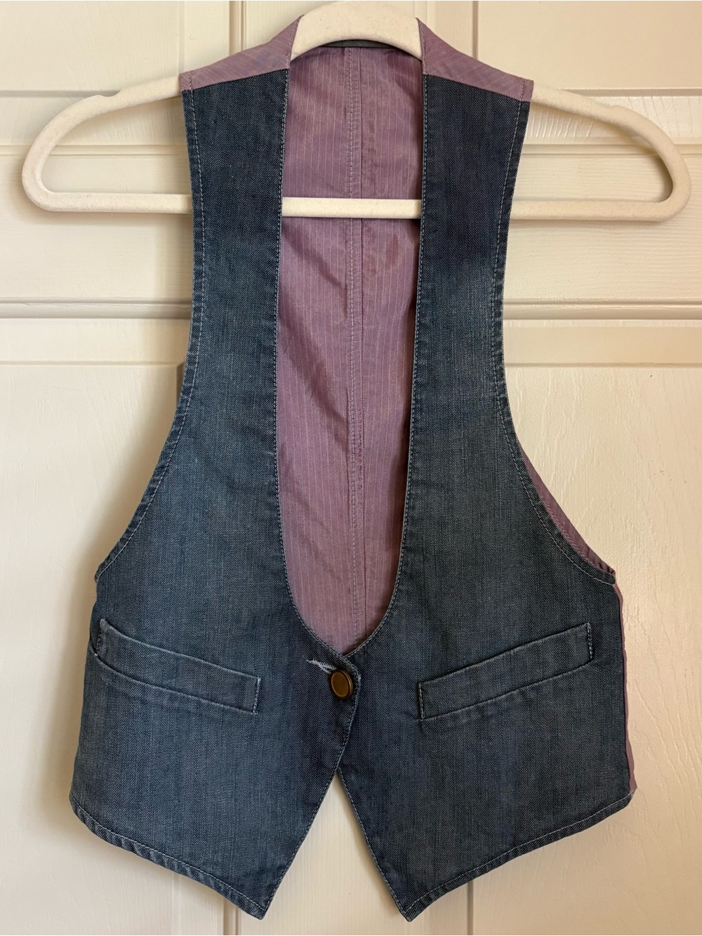 Rare Superfine Tate Storm Waistcoat Vest Size 2 Made In Italy Denim - Picture 3 of 12